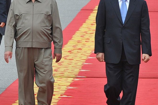 Kim s predsednikom Južne Koreje.