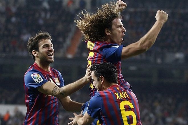 Kapetan Barcelone Carles Puyol je na začetku drugega polčasa zadel za 1:1.