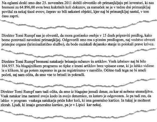 Izseki iz protestnega pisma, ki so ga natakarice in natakarji poslali članom sveta Kobilarne Lipica.
