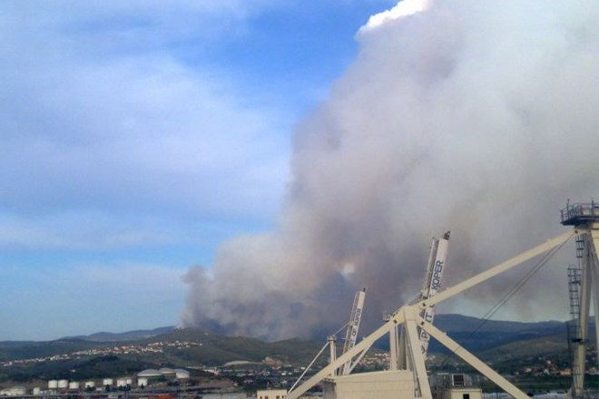 Foto: Pri Ilirski Bistrici se s požarom borijo gasilci 19 društev