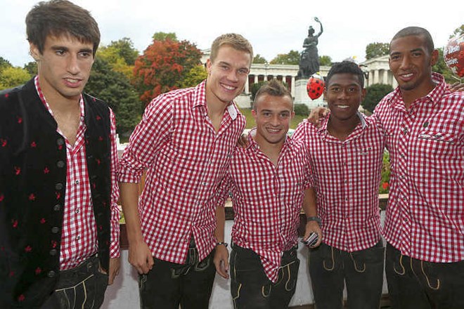 Foto: Bayernovi nogometaši so tudi letos obiskali Oktoberfest