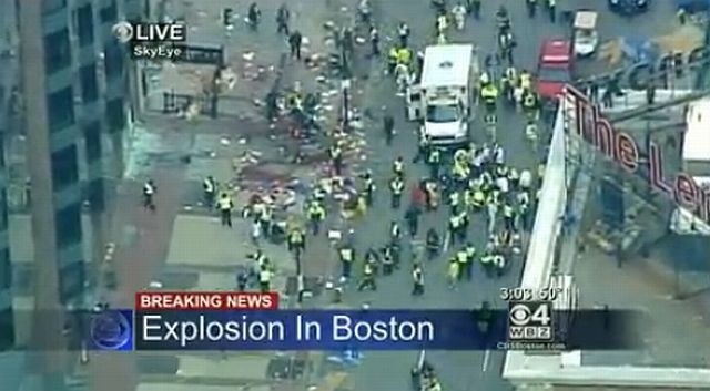 Območje eksplozije v Bostonu (foto: twitter) 