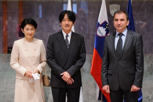 Japonski princ in princesa Akišino na sprejemu pri predsedniku DZ Janku Vebru (Foto: Nebojša Tejič/STA) 