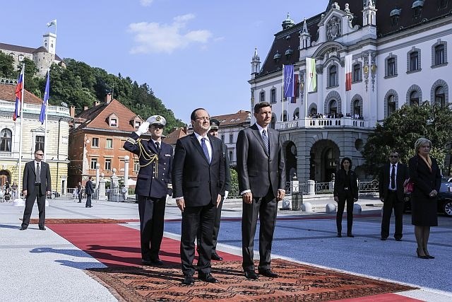 Francois Hollande in Borut Pahor (foto: Jaka Gasar) 