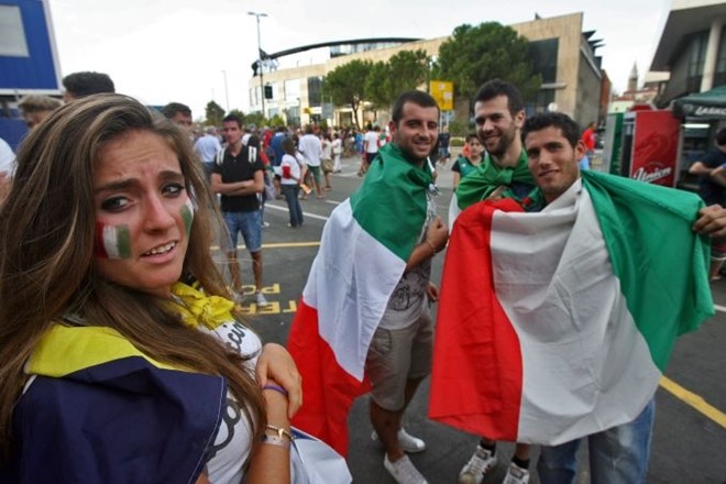 Italijanski navijači so bili v Kopru najštevilčnejši. (Foto: Tomaž Skale) 