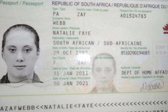 Samantha Lewthwaite naj bi potovala tudi s ponarejenim južnoafriškim potnim listom z imenom Natalie Faye. 