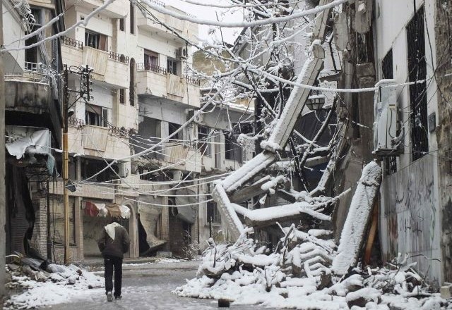 Sneg je Sirijo zajel že v sredo. 