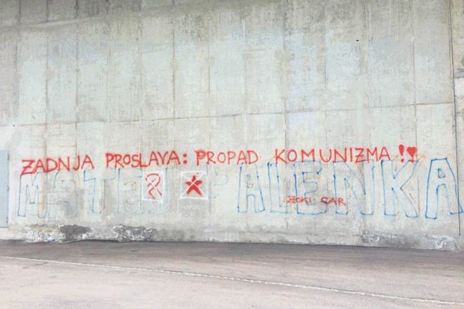 Stožice prvič žrtev političnih grafitov