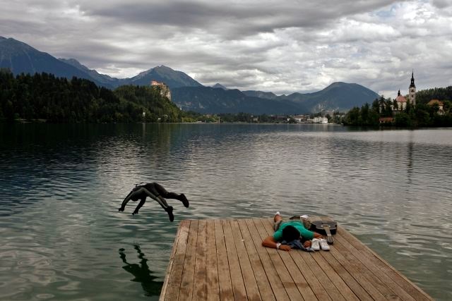 Bled, julij 2014: Kopališče Zaka na blejskem jezeru. (Foto: Tomaž Skale) 