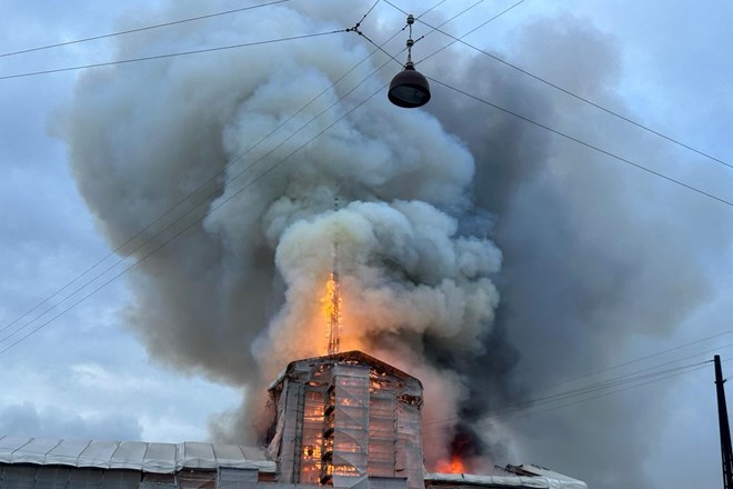 #foto #video Požar v Koebenhavnu pod nadzorom, vzrok ostaja neznan