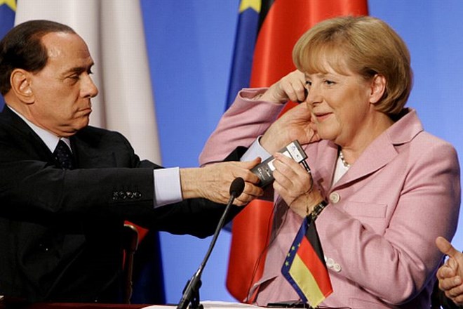 Silvio Berlusconi in Angela Merkel.