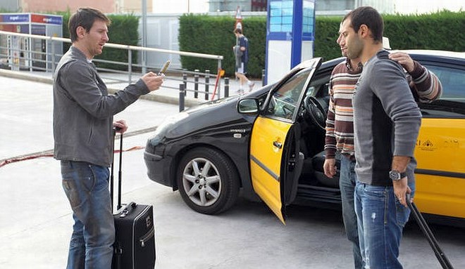 Lionel Messi je moral fotografirati taksista s Javierjem Mascheranom.