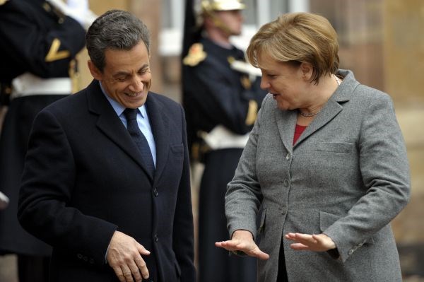 Nicolas Sarkozy in Angela Merkel.