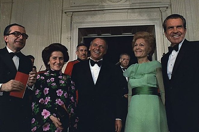 Frank Sinatra skupaj s predsednikom Nixonom