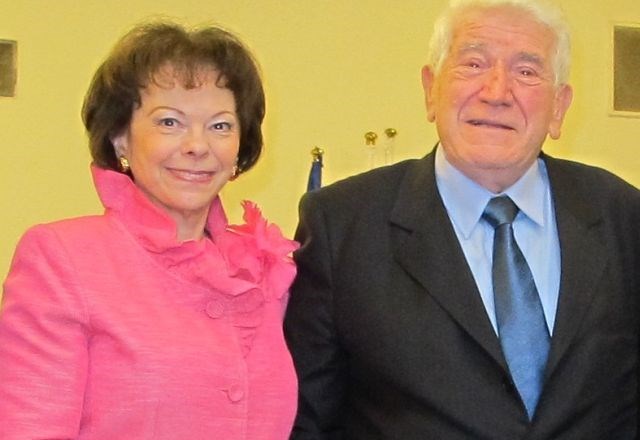 Barbara Miklič Türk, soproga predsednika države, in Aleksander Doplihar, vodja ljubljanske ambulante Pro bono, na 8....