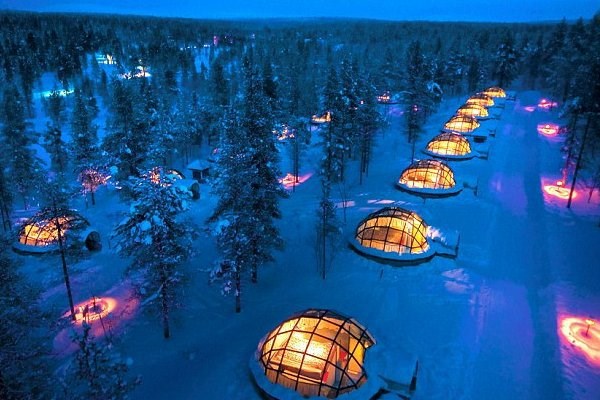 Eskimski hotel na severu Finske.