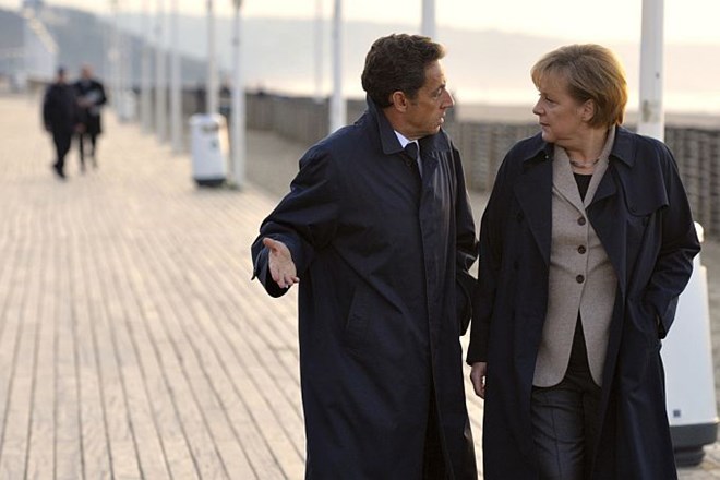 Nicolas Sarkozy in Angela Merkel.