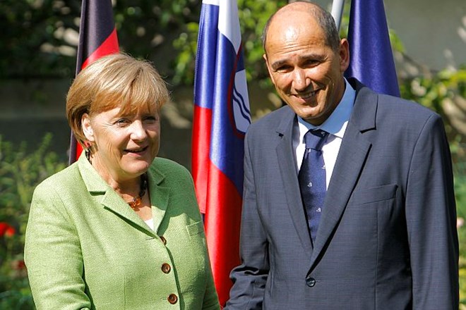 Angela Merkel in Janez Janša na srečanju septembra lani.
