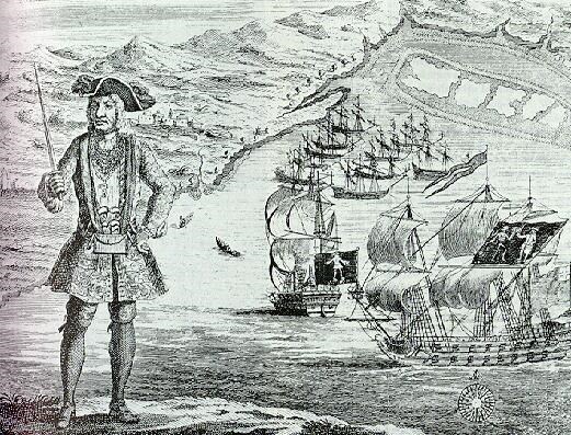 Bartholomew Roberts je bil znan po svoji razkošni opravi, ki jo je nosil med napadi na trgovske ladje.