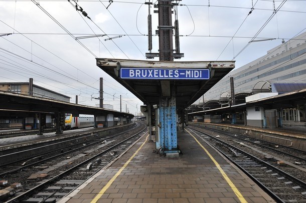 Prazna postaja v Bruslju.