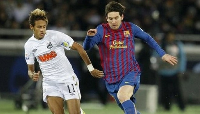 Neymar (levo) in Lionel Messi