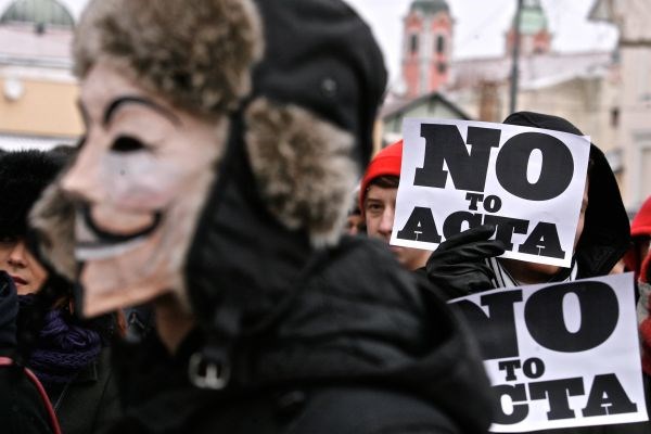 Proti Acti smo februarja protestirali tudi v Sloveniji.