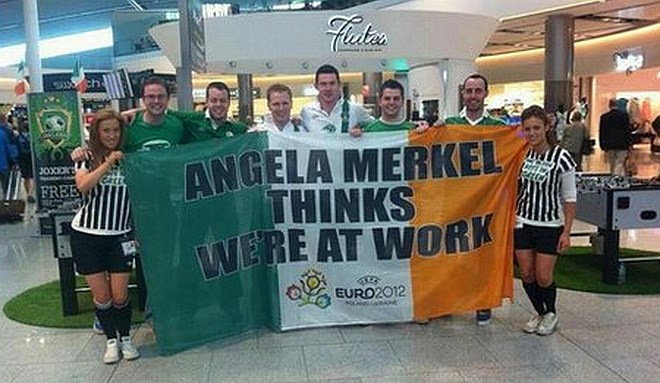 "Merklova misli, da smo v službi": irski nogometni navdušenci spremljajo Euro 2012