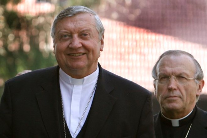 Upokojen nadškof Alojzij Uran in ljubljanski nadškof Anton Stres.