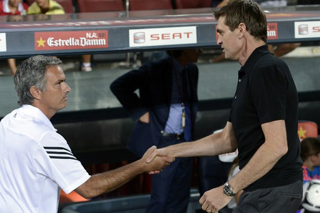 Jose Mourinho (levo) in Tito Vilanova