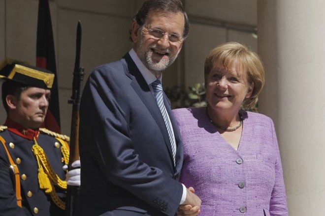 Nemška kanclerka Angela Merkel in španski premier Mariano Rajoy.