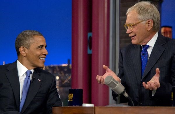Barack Obama je bil včeraj gost oddaje Davida Lettermana.