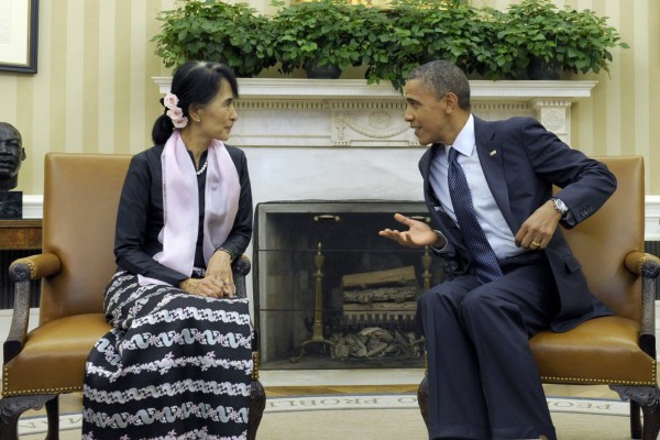 Aung San Suu Kyi in Barack Obama.
