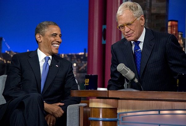 Barack Obama je bil v torek zvečer na oddaji Davida Lettermana.