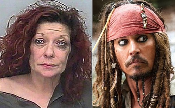 Nesojena piratka Alison Whelan in njen "idol" Jack Sparrow, ki ga je v seriji filmov Pirati s karibov igral Johnny Depp.