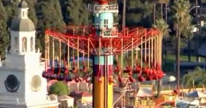 Drama v zabaviščnem parku: več ur viseli sto metrov nad tlemi