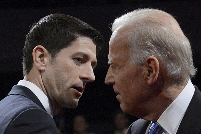 Ameriška podpredsedniška kandidata Paul Ryan in Joe Biden.