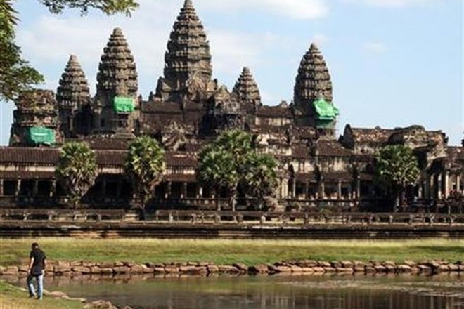 Svetovno znani tempelj Angkor Wat v Kambodži.