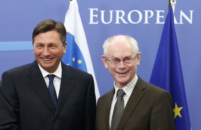 Borut Pahor in Hermann Van Rompuy. (Foto: Reuters) 