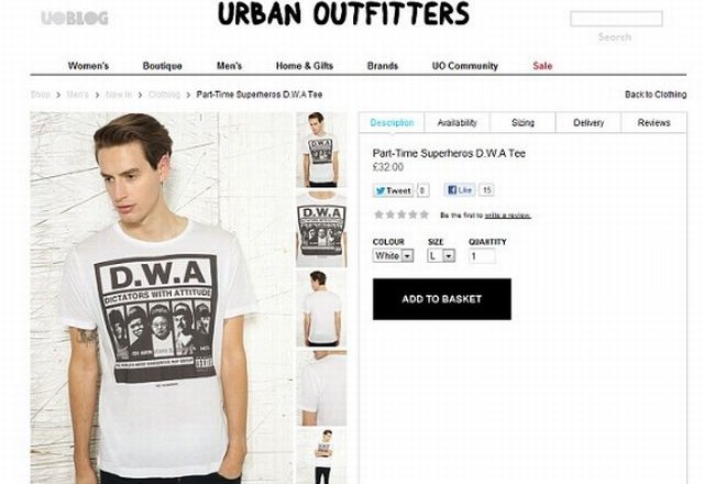 Razvpita majica v spletni prodaji. (Foto: urbanoutfitters.co.uk) 