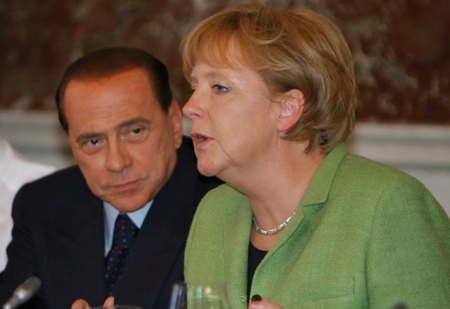 Silvio Berlusconi in Angela Merkel (Foto: Jaka Adamič) 