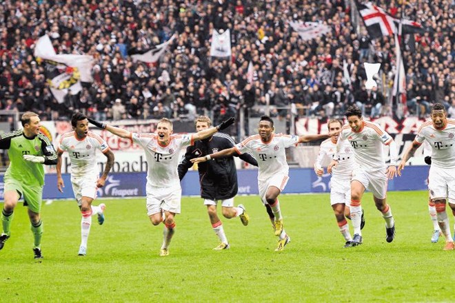 Nogometaši Bayerna so v soboto po zmagi proti Eintrachtu že praznovali naslov državnega prvaka v Nemčiji. 