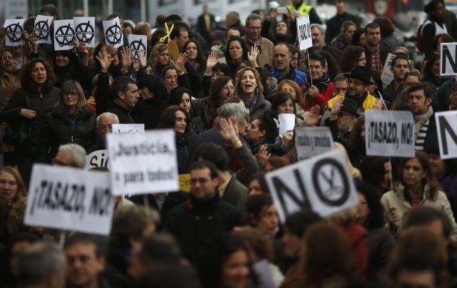 Podoba z enega od protestov v Španiji (foto: Reuters) 