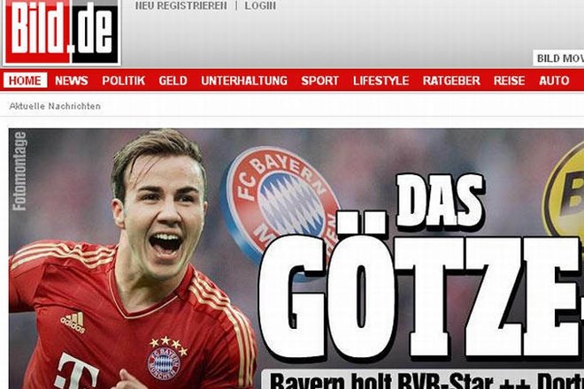 Bo Mario Götze prihodnjo sezono nosil Bayernov dres? (Foto: bild.de) 