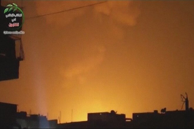 Posnetki eksplozije v znanstvenem raziskovalnem centru v sirski prestolnici Damask    