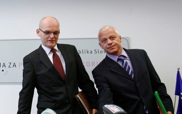 Sedanji in nekdanji predsednik KPK Goran Klemenčič in Drago Kos (Foto: Matej Povše) 