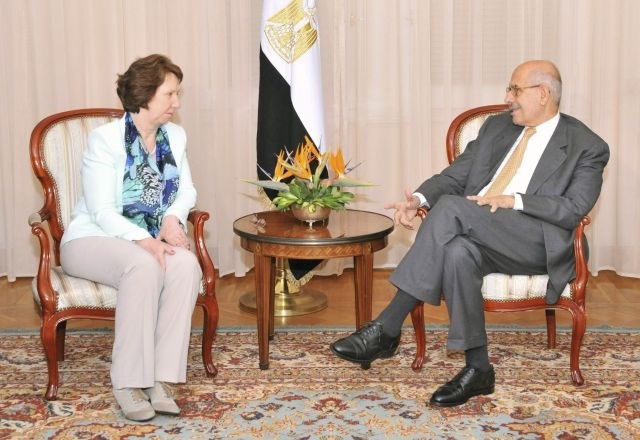 Ashtonova se je v sredo sestala tudi z Mohamedom El Baradejem. 