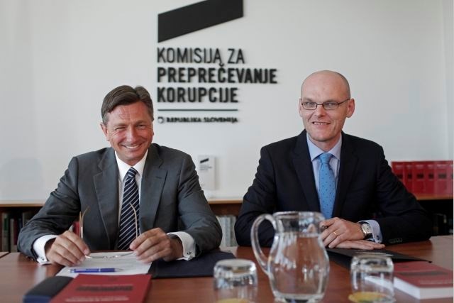 Predsednik republike Borut Pahor in predsednik KPK Goran Klemenčič. 