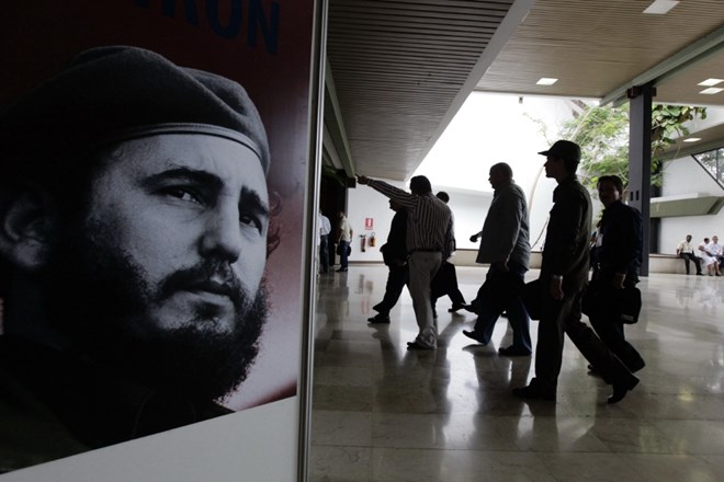 Portret dolgoletnega voditelja Kube Fidela Castra.    