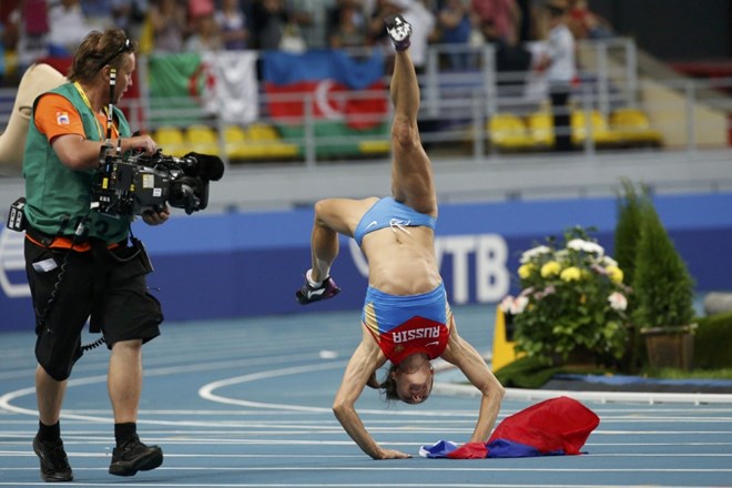 Zmagovalka skoka s palico Jelena Isinbajeva.    