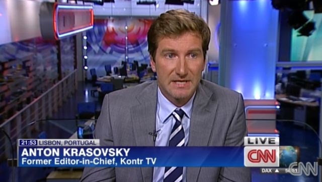 Ruski televizijski novinar in voditelj Anton Krasovsky. 
